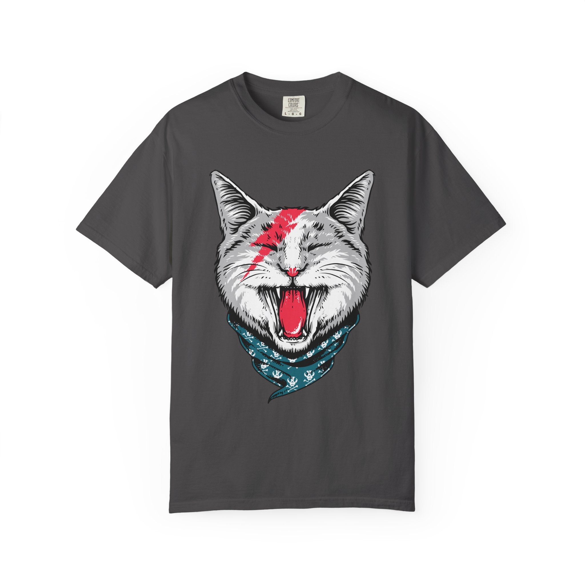 Roaring Cat with Lightning Bolt Tee | Graphic Cat T-Shirt