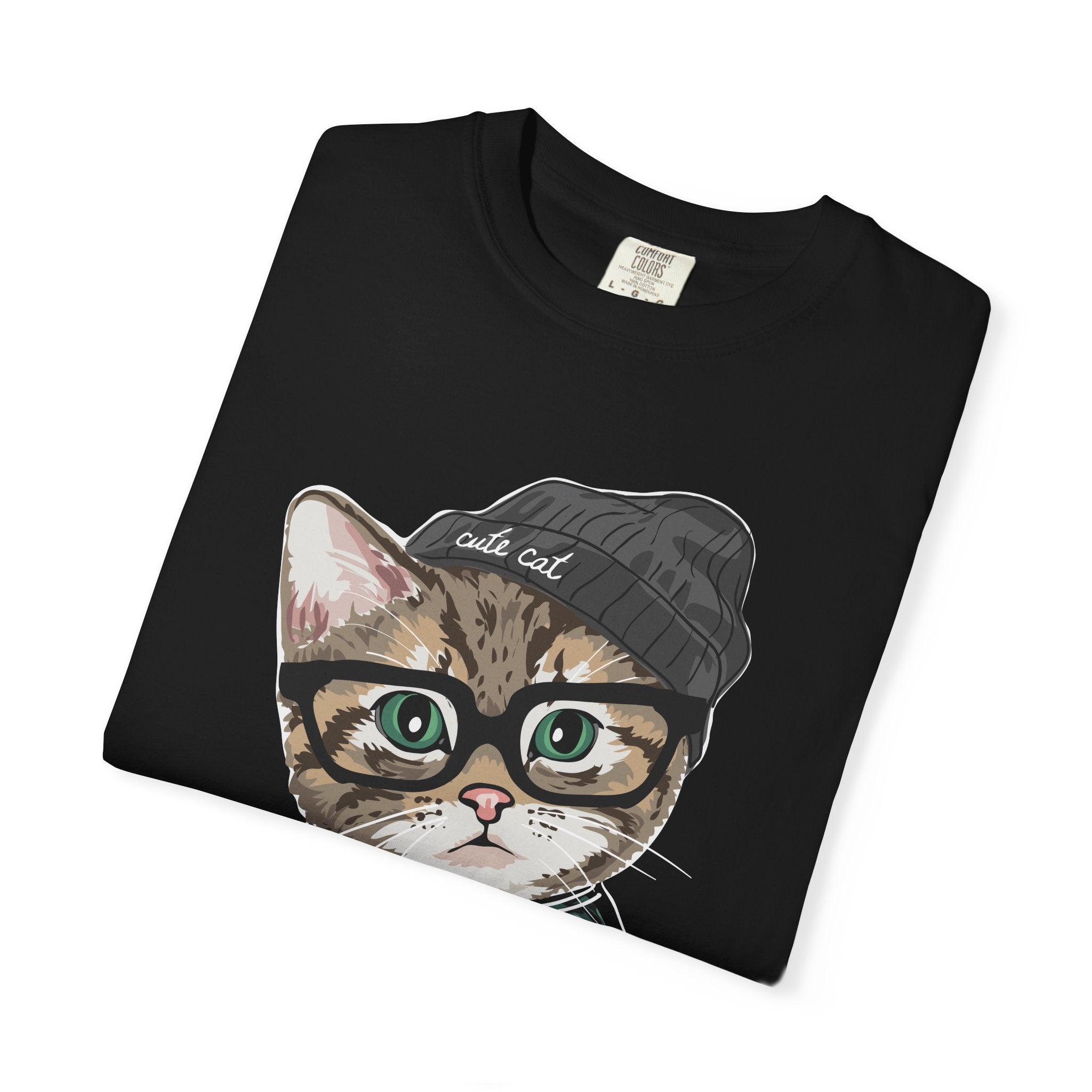 Hipster Cat with Glasses and Beanie T-Shirt | Floral 'Style' Sweater Graphic