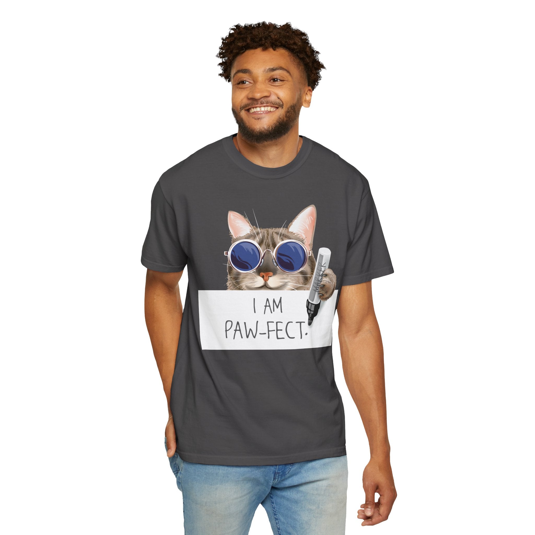 I Am Paw-fect Cat with Sunglasses T-shirt | Cute Cat Graphic Tee