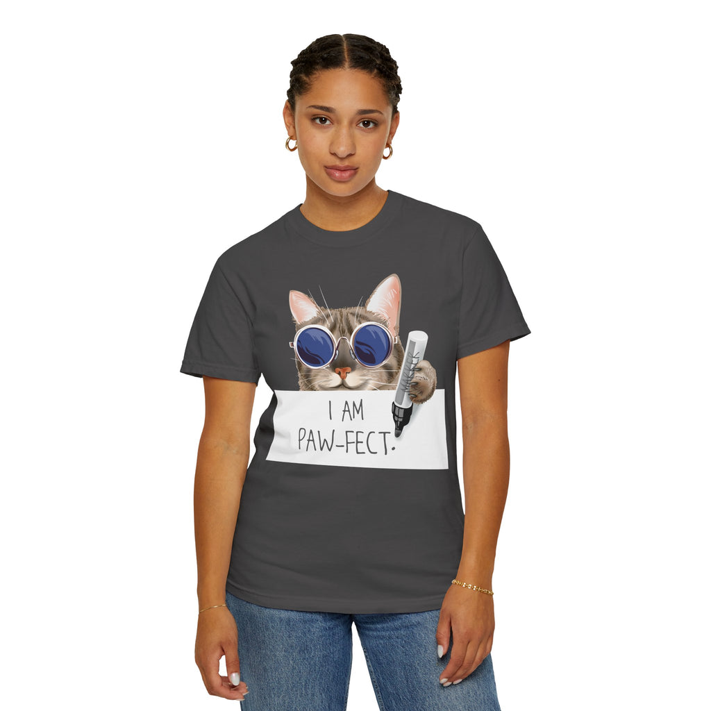 I Am Paw-fect Cat with Sunglasses T-shirt | Cute Cat Graphic Tee