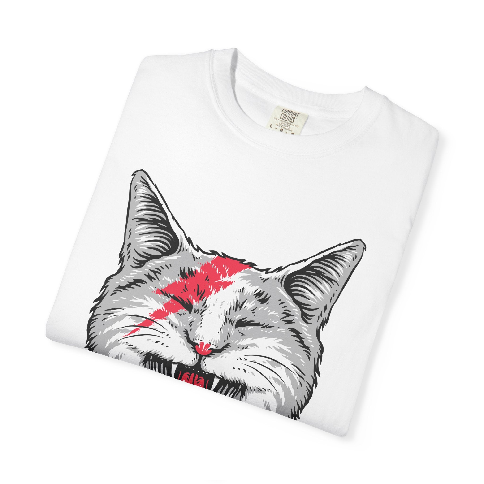 Roaring Cat with Lightning Bolt Tee | Graphic Cat T-Shirt