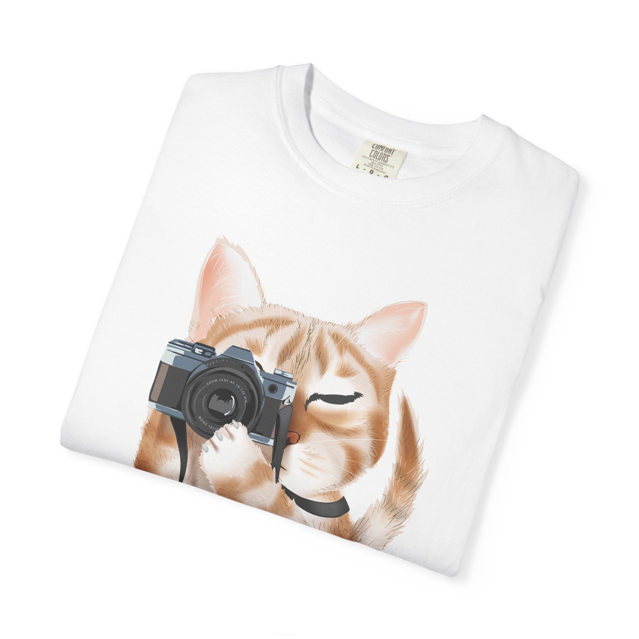 Cat Photographer Say Meow T-shirt | Cute Cat with Camera Tee