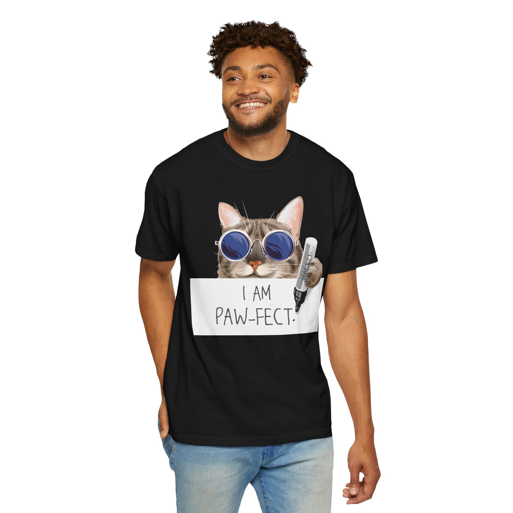 I Am Paw-fect Cat with Sunglasses T-shirt | Cute Cat Graphic Tee