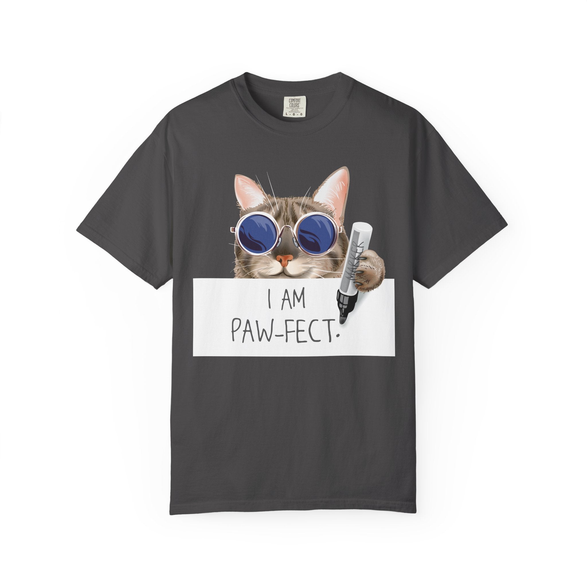I Am Paw-fect Cat with Sunglasses T-shirt | Cute Cat Graphic Tee