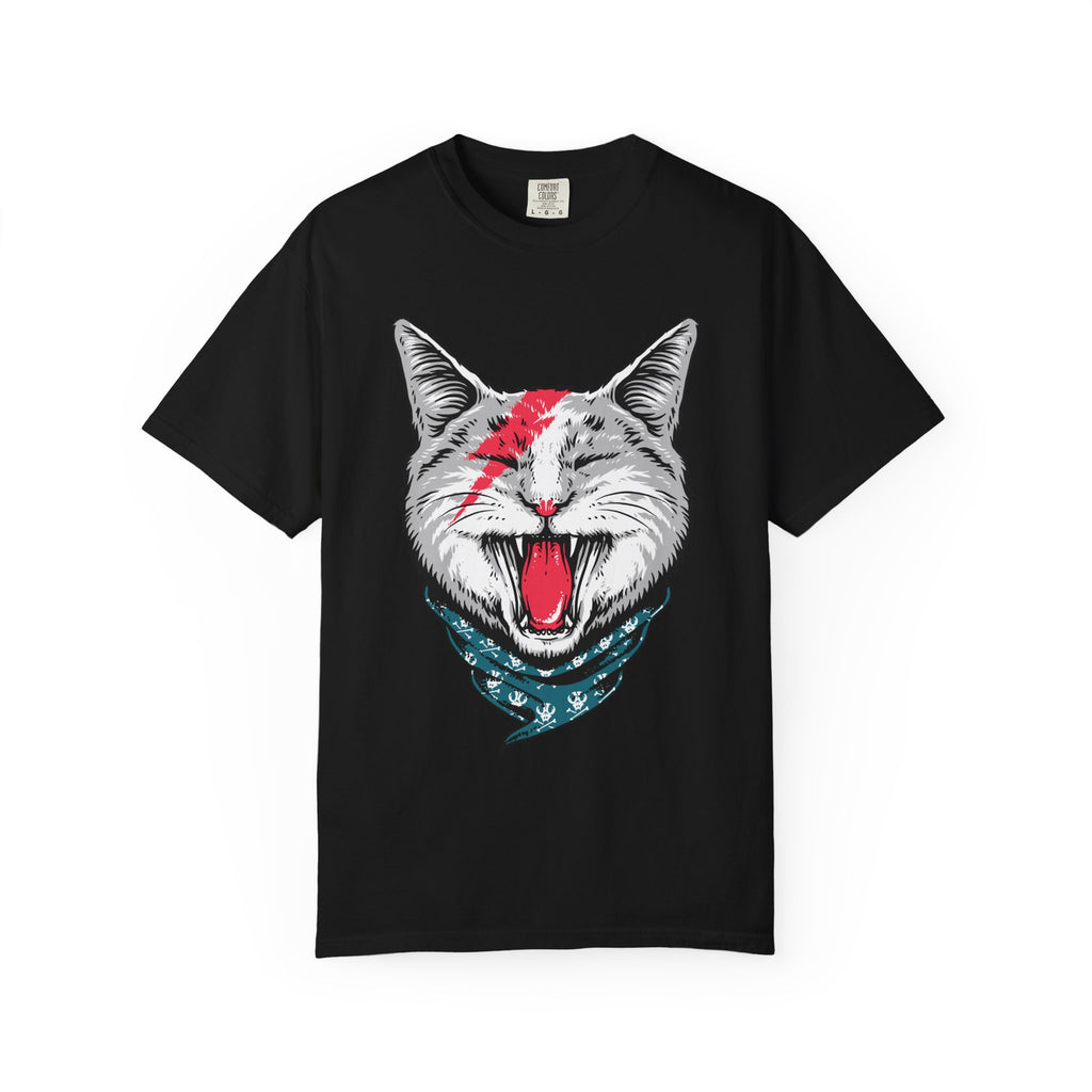 Roaring Cat with Lightning Bolt Tee | Graphic Cat T-Shirt