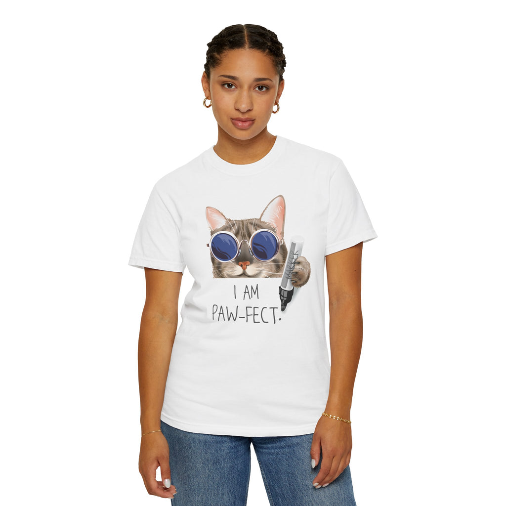 I Am Paw-fect Cat with Sunglasses T-shirt | Cute Cat Graphic Tee