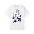 Aloha Surfing Cat T-Shirt | Tropical Palm Graphic