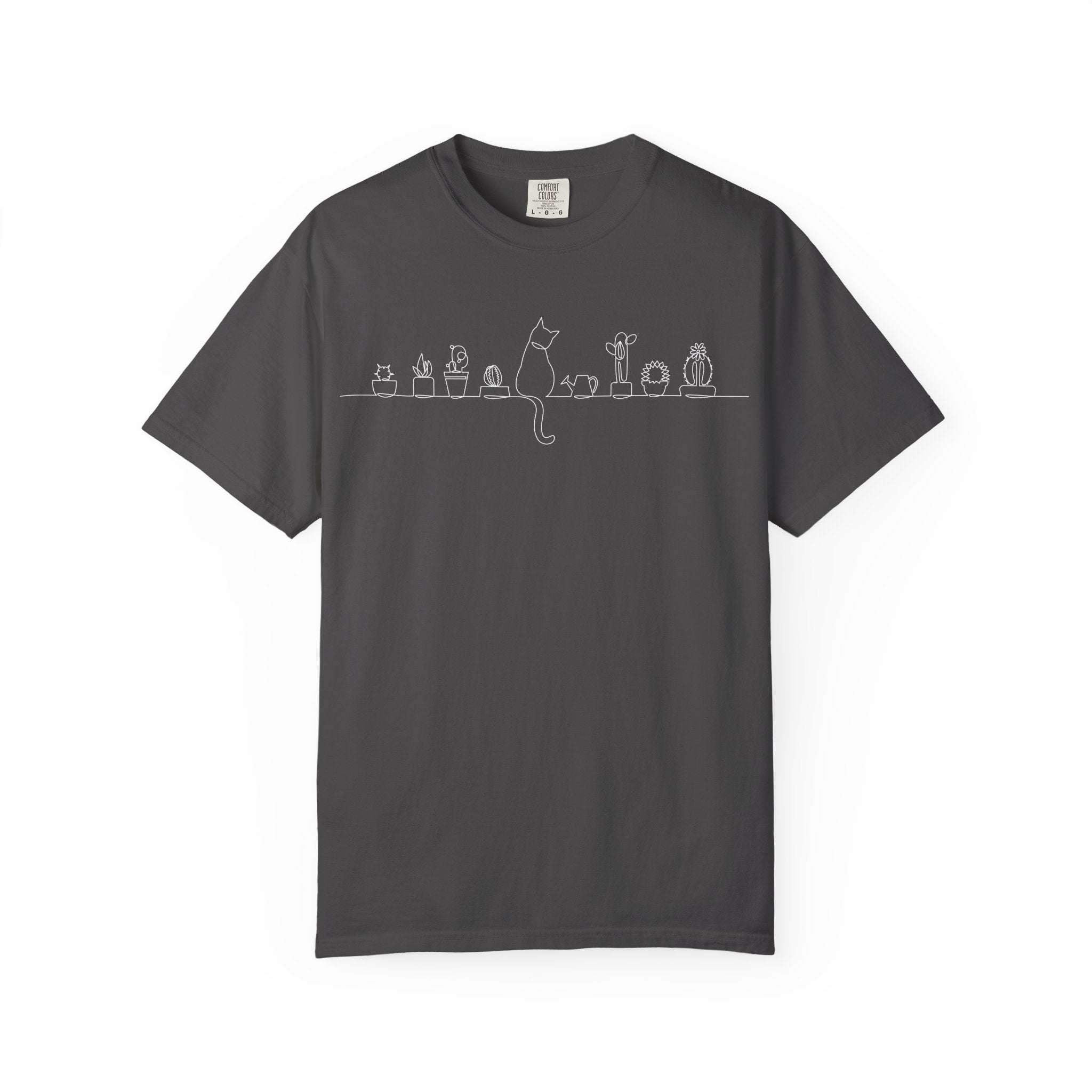 Cat Lineup T-Shirt | Minimal White Cat Silhouette Shirt