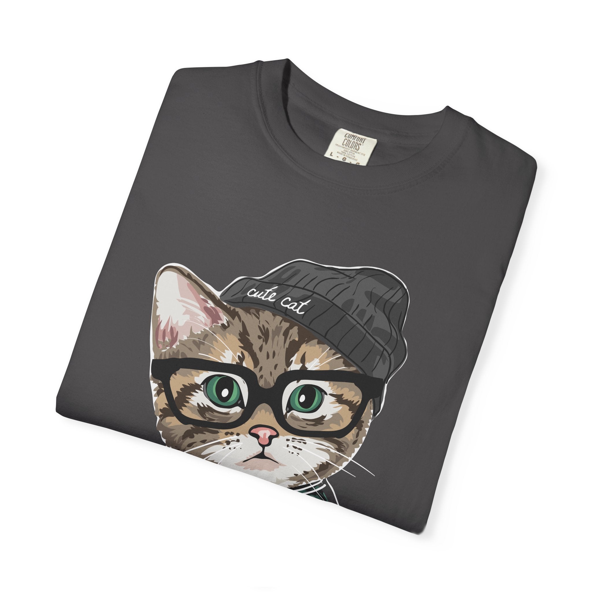 Hipster Cat with Glasses and Beanie T-Shirt | Floral 'Style' Sweater Graphic