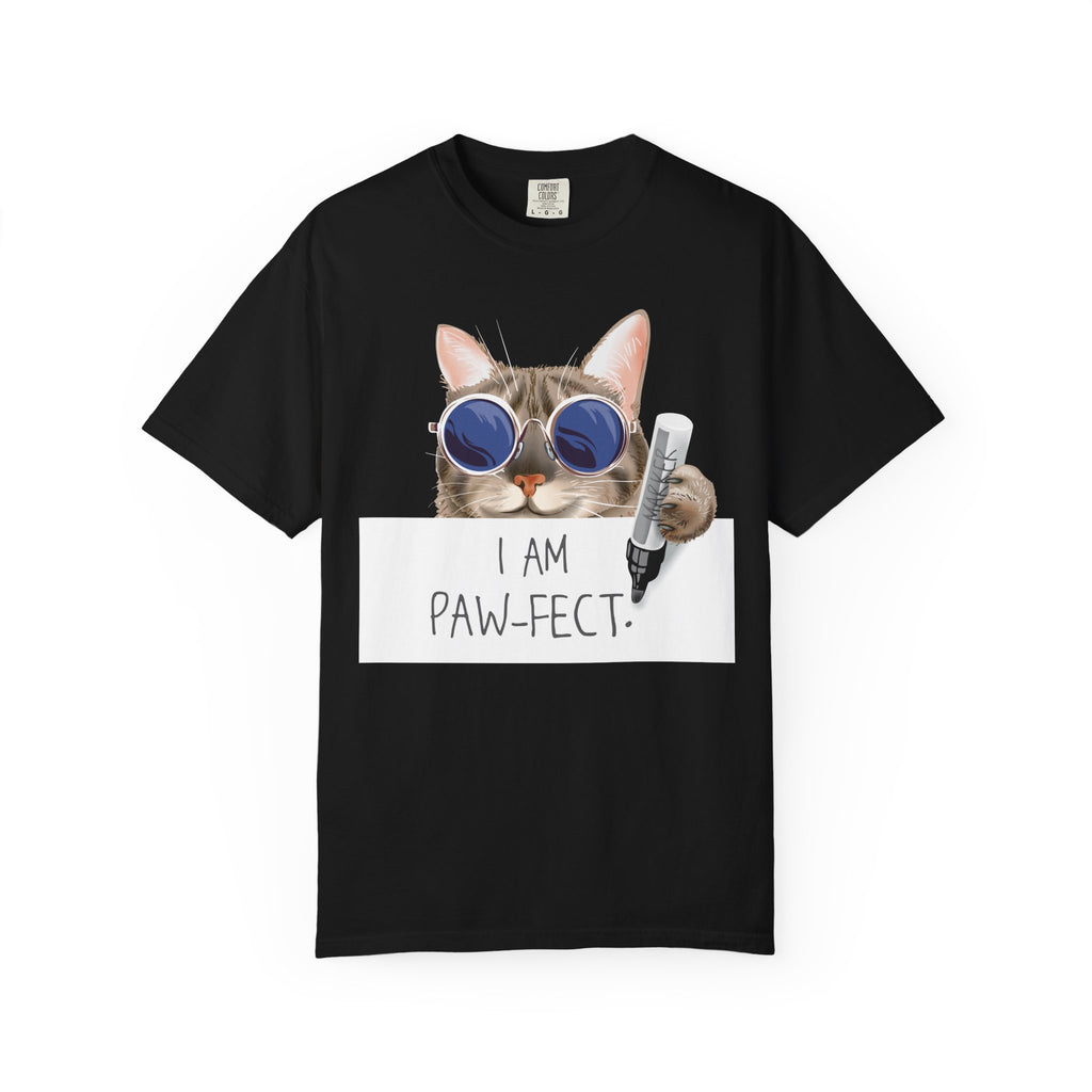 I Am Paw-fect Cat with Sunglasses T-shirt | Cute Cat Graphic Tee