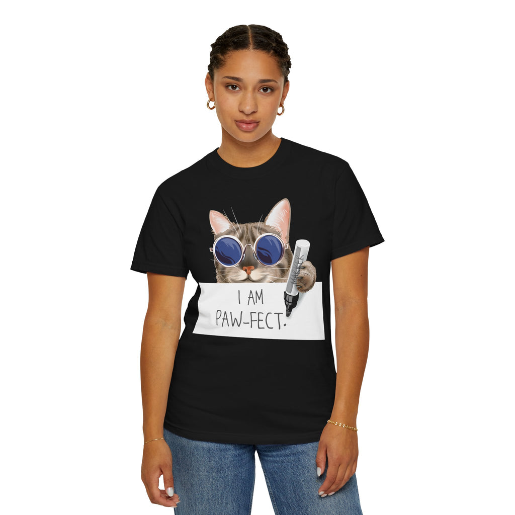 I Am Paw-fect Cat with Sunglasses T-shirt | Cute Cat Graphic Tee